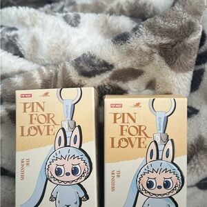 Pin for Love Monster Keychain - Blue and White